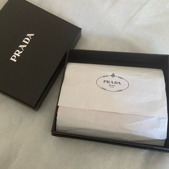 Prada Saffiano Leather Card Holder in Fiery Red - Picture 7 of 11